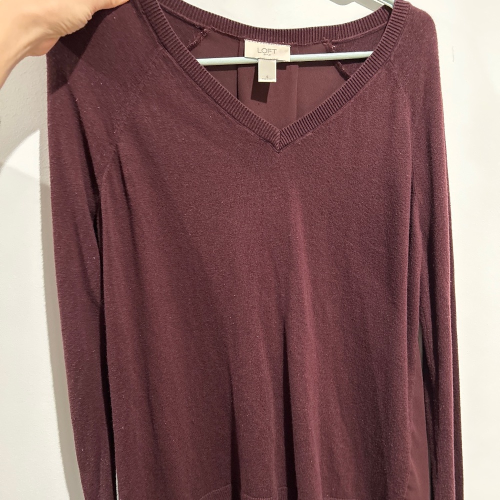 Burgundy sweater/ blouse